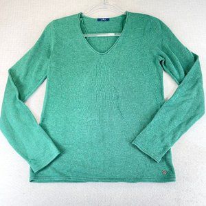 TOM TAILOR Womens S Jade Green Long Sleeve V-Neck Cozy Soft Knit Sweater